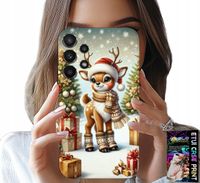 ETUI DO SAMSUNG GALAXY A32 4G - RENIFER, WZORY BOŻONARODZENIOWE + SZKŁO