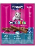 vitakraft cat stick mini kabanosy z flądrą 3x18g