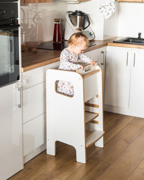 Zabudowany Kitchen Helper dla dzieci Biały zdjęcie 2
