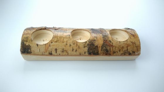 Lakierowany świecznik drewniany Brzoza - BETULO44