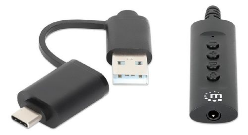 Manhattan Adapter Karta Dźwiękowa USB-C/A Audio Stereo 3.5 mm TRRS 1 m na Arena.pl