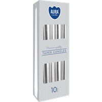 Świece Bispol Candles Aura s30-271 ~7h 10 sztuk srebrny metalik
