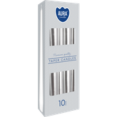 Świece Bispol Candles Aura s30-271 ~7h 10 sztuk srebrny metalik