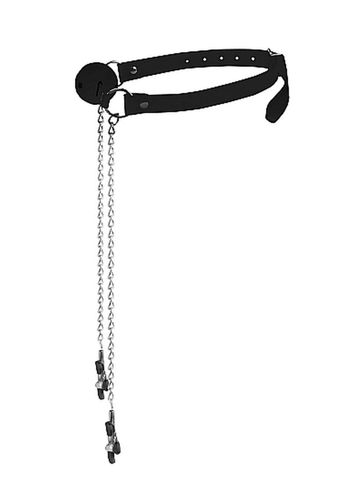 Ball Gag With Nipple Clamps - Black na Arena.pl