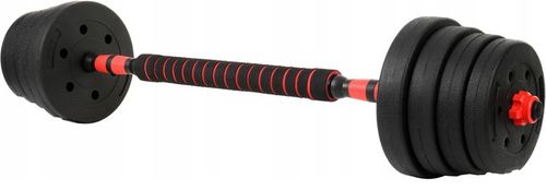 Hantle 30kg 2x15kg bitumiczne regulowane ZESTAW 16 talerzy + sztanga na Arena.pl