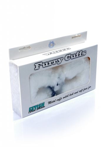 kajdanki fetish b   series   furry cuffs white na Arena.pl
