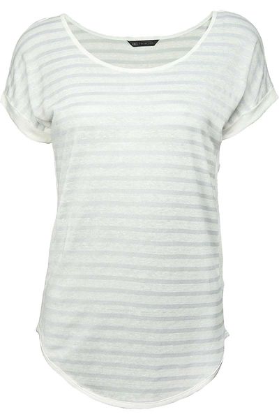 Bluzka w Biało-Szare Paski - 44 / XXL zdjęcie 2