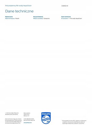 SAECO PHILIPS FILTR DO EKSPRESU AQUA CLEAN CA6903 na Arena.pl