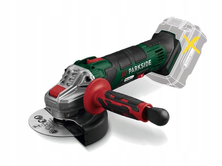 PARKSIDE Szlifierka PWSA 20V +Akumulator 4Ah +Ładowarka +Walizka +Tarcze zdjęcie 14