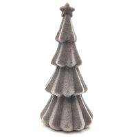 CHOINKA SZTUCZNA Z GWIAZDĄ WELUROWA SZARA 20 cm