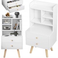 SZAFKA NOCNA STOLIK Z 2 SZUFLADAMI REGAŁ SKANDYNAWSKI SYPIALNI SALONU