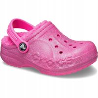 Crocs Ocieplane Dziecięce Chodaki Baya Lined Glitter 207656 Clog 32-33