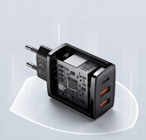 Ładowarka Baseus Compact 2x USB+USB-C PD QC 30W 3A na Arena.pl