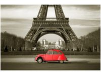 OBRAZ CZERWONY CITROEN 2CV WIEŻĄ EIFFLA