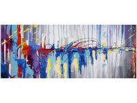 100X40CM ABSTRAKCYJNY WODOSPAD OBRAZ DREWNO