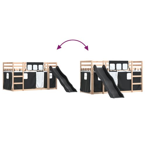 Łóżko na antresoli, ze zjeżdżalnią i zasłonkami, 80x200 cm na Arena.pl