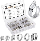 Zestaw 65 szt. metalowych opasek ślimakowych zaciskowych nierdzewnych