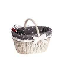 KOSZ NA ZAKUPY Z WIKLINY EKO TORBA WIKLINOWY KOSZ NA GRZYBY OBSZYTY 47X34 H 25/35 CM