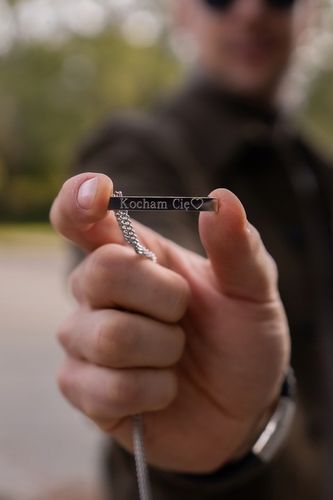 Srebrny naszyjnik Męski z Grawerem Łańcuszek Pancerka Stal GRAWER GRATIS na Arena.pl