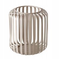 Metalowy Lampion Dekoracyjny Wewnętrzny Ażurowy 15 X 13 CM Beżowy