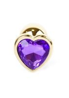 plug-jewellery gold  heart plug- purple