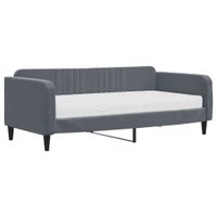 Sofa z materacem do spania, ciemnoszara, 90x190 cm, aksamit
