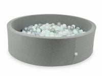 Suchy basen szary 130x40 z piłeczkami 700 sztuk (przezroczyste, perłowe, srebrne, jasnomiętowe)