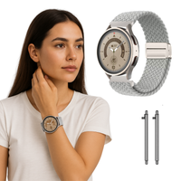 Pasek opaska do Samsung Galaxy Watch 3 45mm szary pleciony 22mm KOLORY