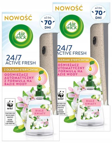 Air Wick Active Fresh dyfuzor + wkład Białe Kwiaty Komplet 2 x 228 ml na Arena.pl