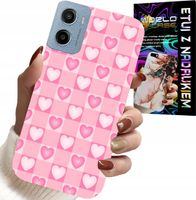 ETUI DO MOTOROLA E15 / G05 - SERCA KRATKA RÓŻOWA OBUDOWA CASE + FOLIA
