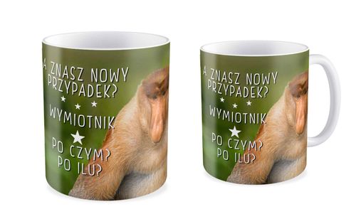 Kubek z nosaczem Wymiotnik - 330 ml - biały na Arena.pl