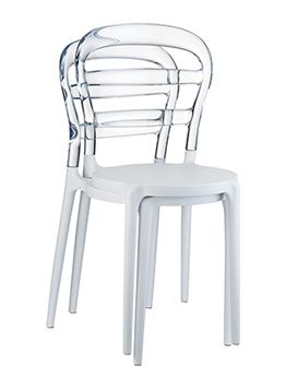 Krzesło Mis Bibi white/transparent transparentne oparcie D2 na Arena.pl