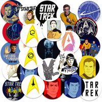 NAKLEJKI NA ZESZYT NALEPKA Z POSTACIAMI KÓŁKO - STAR TREK - WZORY 23EL