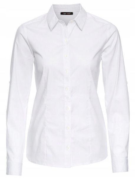 Elegancka Koszula Damska Taliowana Wizytowa Biała S_36 zdjęcie 7