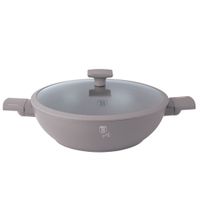 wok tytanowy z pokrywą 30cm berlinger haus bh-8095 taupe