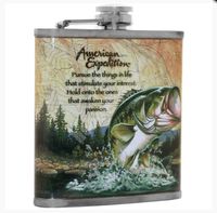 Piersiówka wędkarska ze stali nierdzewnej Bass wielkogębowy