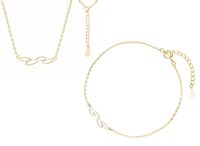 POZŁACANY KOMPLET CELEBRYTKA AŻUROWE LISTKI LIŚCIE