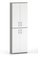 Szafa biurowa Pola 215 - 4D 60cm Szary Arktyczny z Białymi Frontami