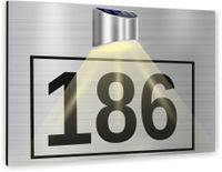 Tabliczka adresowa nierdzewna Tablica numer posesji 40x30 cm lampka LED