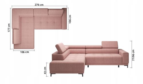 Nowoczesny Elektryczny Narożnik HUGO MINI na Arena.pl