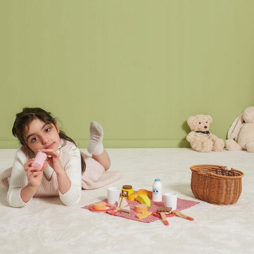 VIGA Drewniany Zestaw Piknikowy 30 el. KOSZ dla dzieci koc AKCESORIA na Arena.pl