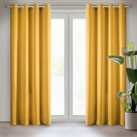 Zasłona jednokolorowa na przelotkach RITA 140x250 musztardowa