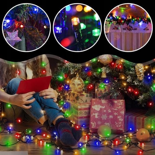 LAMPKI CHOINKOWE 500LED ŚWIĄTECZNE ŚWIATEŁKA ZEWNĘTRZNE WEWNĘTRZNE RGB 35M na Arena.pl