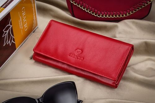 Damski Czerwony Gracio Portfel Skóra Naturalna BIG na Arena.pl