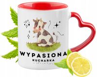 Kubek Czerwony Z Uszkiem W Kształcie Serca Dla Kucharki Na Prezent