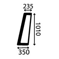 Szyba drzwi lewe stałe Case 580 K, 590 K, LE, SUPER LE, LXT, SLE