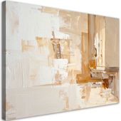 Obraz na płótnie, Beżowa Abstrakcja Tekstura Minimalistyczna