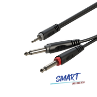 Kabel audio Jack 3.5mm stereo / 2 x Jack 6.3mm mono 1m Roxtone SAYC130L1