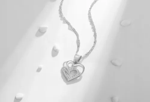 SREBRNY NASZYJNIK SERCE SREBRO 925 ŁAŃCUSZEK DAMSKI Z ZAWIESZKĄ GRAWER na Arena.pl