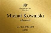 Tabliczka Kancelaria Adwokacka grawerowana grawer